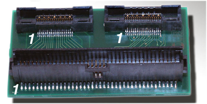 Converter from 2 Mictor to AMP MODU SYSTEM50