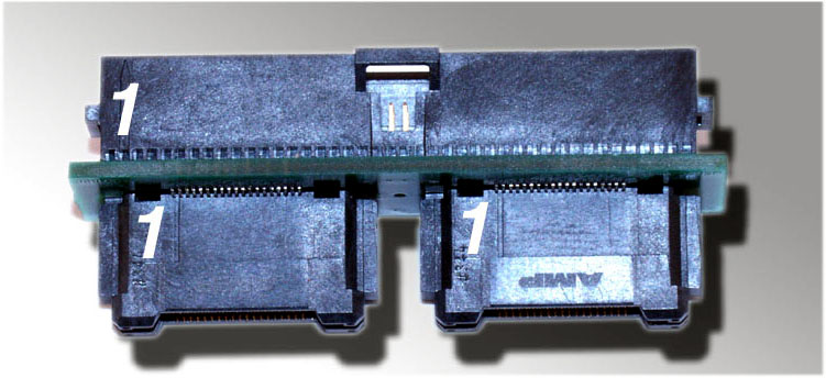 Converter from AMP MODU SYSTEM50 to Mictor fo